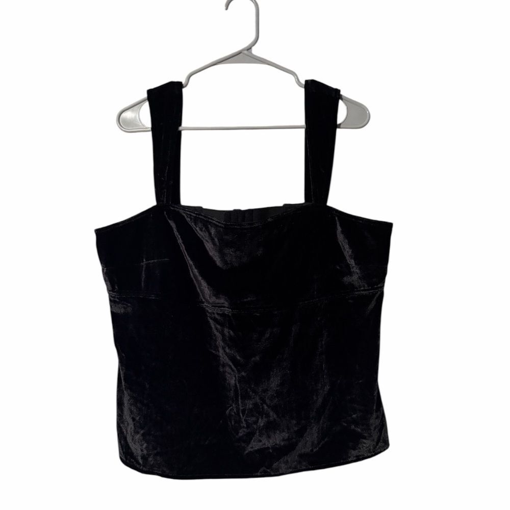 NEW Pilcro Velvet Flyaway Top In Black Size XL - Picture 3 of 6